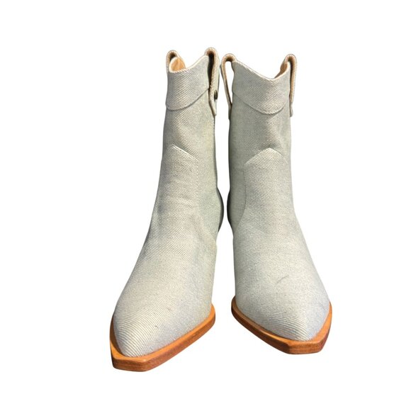 7 For All Mankind Womens Denim Blue Western Cowboy Ankle Boots, Size 36 NWOB - Picture 4 of 10